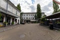 Entrance to Dolne MÃâyny gastronomy complex with bars, restaurants in Cracow, Poland